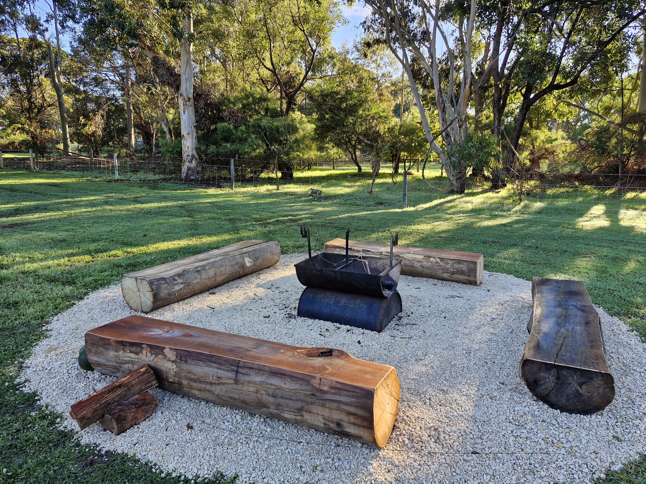 Fire Pit with log seats